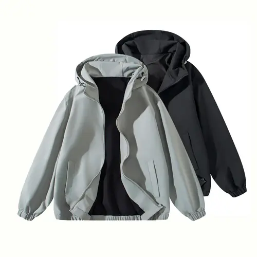 Essential sports jacket for men and women - waterproof, moisture-wicking, breathable, long sleeve - zip-up hood design, suitable for daily leisure and outdoor activities Athleisure Street Fit Loose Casual Athleisure