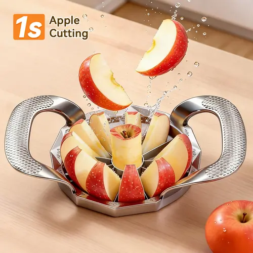 WELSTEEPSE Heavy-Duty Sturdy Steel Vegetable Fruit Cutter, 12-Blade 304 Stainless Steel Corer Slicer Divider Pitter, Essential Kitchen Gadget Utensil