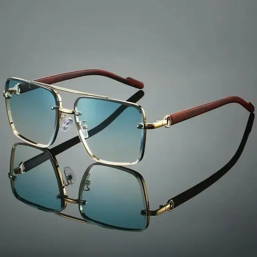 Trendy Casual Sunglasses - Men's Semi-Rimless Retro Sport Style, Oversized Polyamide Frames, Tinted Blue Light Blocking Blue Light Glasses, Versatile for Outdoor Sports, Daily Use