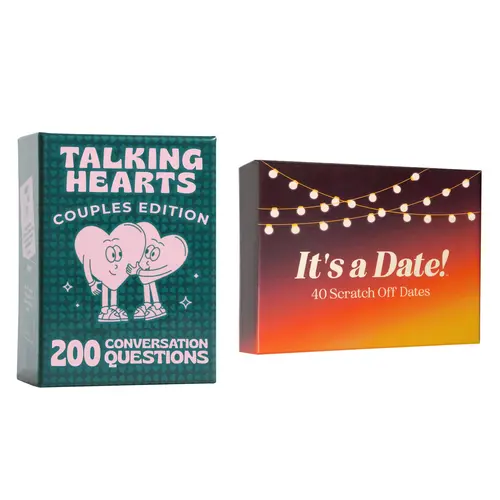 Date Night Bundle: Talking Hearts: Couples and Date Night Fun - 40 Romantic Scratch Off Cards