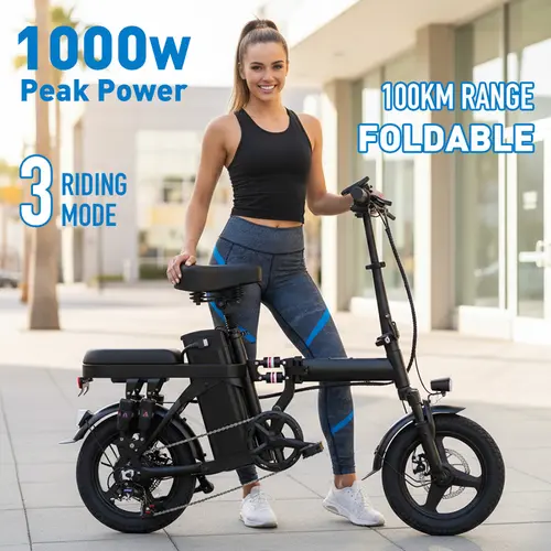 Folding All-Terrain Electric Bike for Adults, 500W Motor with 48V 15Ah Long-Range Battery, 14-Level Suspension and Dual Disc Brakes, UL2849 Certified, Folding Ebike, Ebikes For Adults
