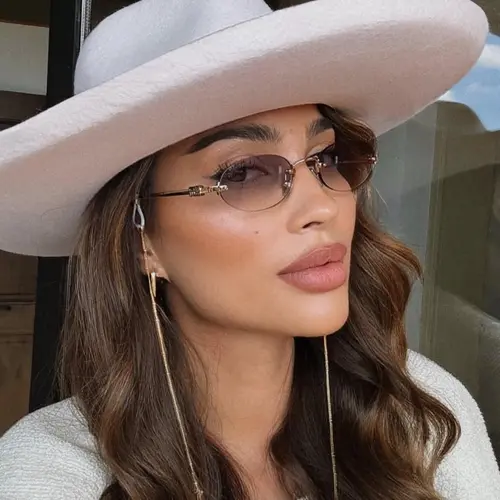 Luxury Brand Fashion Sunglasses for Women Metal Half Frame Small Shades Vintage Hipster Style Unisex