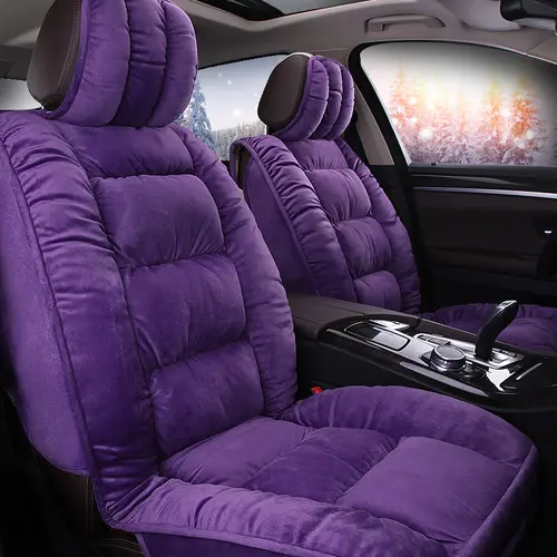 New Winter Universal 5-Seat Car Full Seat Covers, Enclosed Warm Plush Thick Down Automotive Interior Cushions, Cars, Auto Accessories