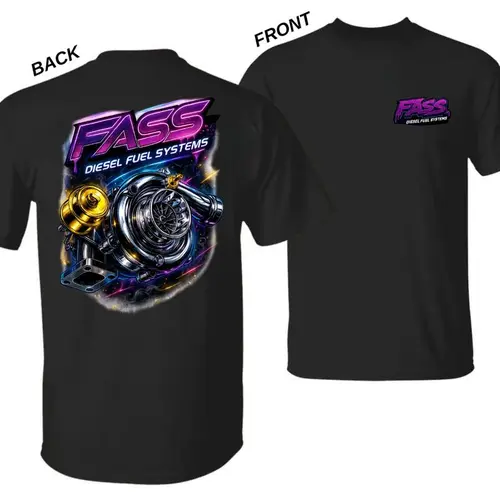 Neon Turbocharger Graphic T‑Shirt, Performance Diesel Racing Tee, Unisex Streetwear Outfit for Car & Truck Enthusiasts