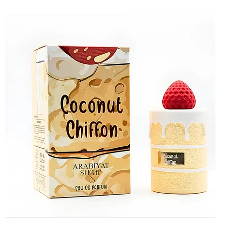 Arabiyat Sugar Coconut Chiffon Non-Toxic Unisex Gourmand Arabian Eau De Parfum - 3.4 Fl Oz Single Item with Creamy Vanilla, Jasmine - Cologne & Fragrances (Coconut Scent Unisex Fragrance for Adults)