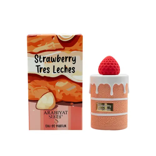 Arabiyat Sugar Strawberry Tres Leches Eau De Parfum for Women, 3.4fl.oz Fruity Gourmand-Floral Fragrance, Cotton Candy Marshmallow-Caramel Scent, Long Lasting Adults' Perfume That Smells Good All Day, Fragrances