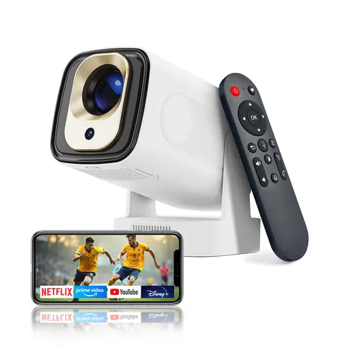 Smart LCD Projector HY310, Auto-Focus, 330ANSI Brightness, 1080P Native Resolution, Dual Wi-Fi 6, Bluetooth5.4, Android 14, Allwinner H726, Keystone Correction, Built-In Wireless Audio, Portable Home Cinema Outdoor Entertainment #TikTokShopBackToSchool, S