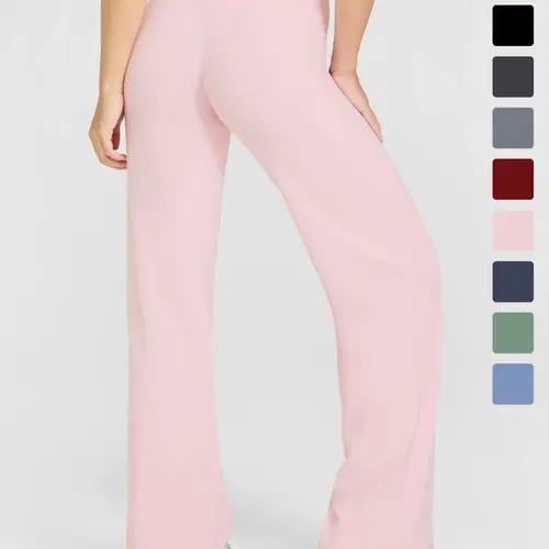 Women's Casual Wide Leg Sport Pants, High Waist Sportswear, Perfect Choice for Autumn Winter, Comfortable Design, Ideal for Daily Wear, Sports Bottoms, Knitted Sports Pants, Elastic Sweatpants, Athleisure Pants, Athletic Casual Pants