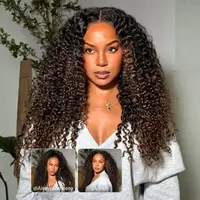 Nadula Spiral Curls Water Curly Summer Wig Chestnut Brown Ombre Burmese 7x5 Lace Wig Twist Out at the End Virgin Human Pre-everything Tangle-Free 16-24 Inches Soft Bouncy Hair SummerTurnUp