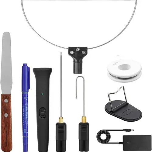 GOCHANGE 3-in-1 Heated Electric Carving Kit Set, 100-240V 18W Power Tool with Electronic Adaptor for DIY Crafts, Small Cutting Tasks (Foam Board, Pearl Cotton, EPP, KT Board, EPS)