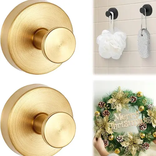 Decerk No Drilling Suction Cup Hooks 2 4 6 PCS with Replaceable Core, Vacuum Locking Bathroom Wall Hooks No Damage, Reusable Shower Hooks for Glass Tile, Hanging Towels Robe Coats,dorm room inspo,college dorm essentials,dorm haul