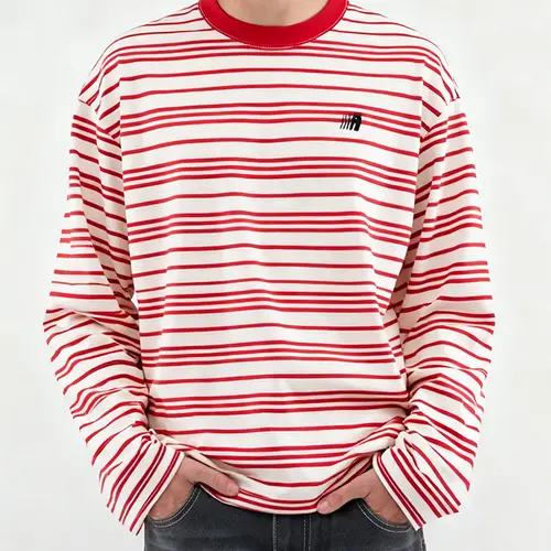 FDR "HopeCore" Women's Men's Unisex Round Neck Baggy Oversize Striped Long-Sleeved Pullover, Casual Fall Y2K Streetwear Christian Graphic Shirts, Comfortable Versatile Loose-Fit Clothes