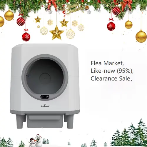 （Clearance Sale）DreamCat Smart Self-Cleaning Enclosed Cat Litter Box with APP Control & Advanced Odor Control 80L Capacity Easy Cleanup Less Waste Enclosed Stainless Steel Modern Design high privacy toilet safety protection products, Privacy Toilet Guard,