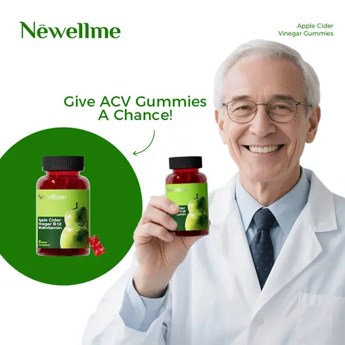 Newellme Apple Cider Vinegar Gummies support metabolism and help reduce bloating. Infused with Vitamin B12, probiotics and essential vitamins, they provide powerful daily support for healthy weight management and gut health
