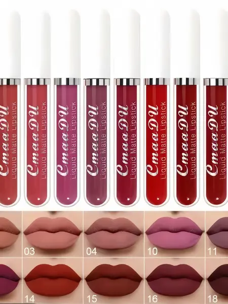 10p Liquid Matte Lipstick Set, Cosmetic Matte Liquid Color, Long-Lasting Waterproof Non-Stick Lip Glaze, Beginner-Friendly Beauty Product for All Skin Types