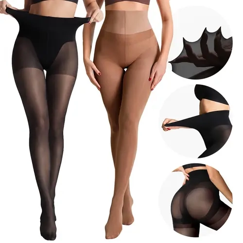 LUCKMEEY Women's Sheer Tights, 20D Lightweight & 40D Semi-Opaque Pantyhose, Rip-Resistant Run-Resistant Stockings, High Waist Tummy Control, Stretchy Everyday Hosiery