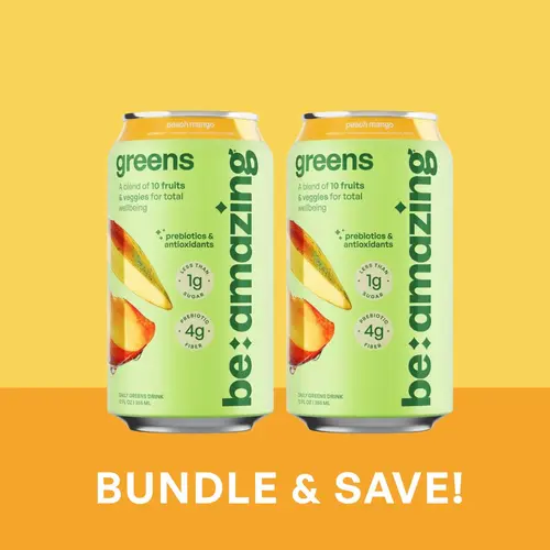 BE AMAZING Organic Feelin’ Peachy Fiber Bundle - Peach Mango Daily Greens Drink Bundle