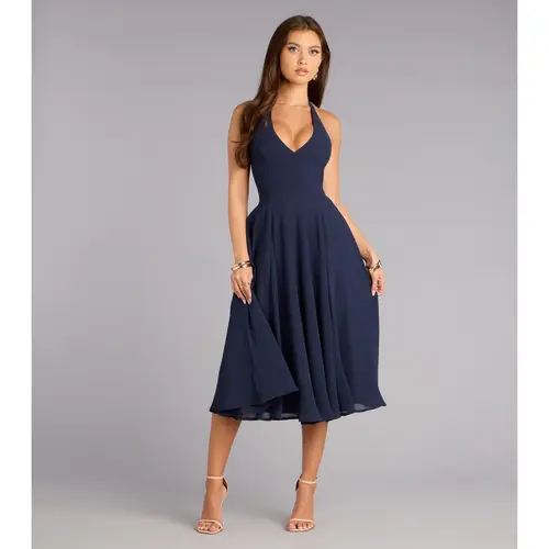 Effortless Grace Chiffon Midi Dress