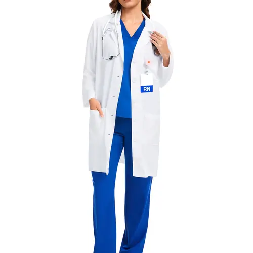 COZYFIT Lab Coat for Women 3 Pocket Long Sleeve Medical Coat Relaxed Fit White Color #BlackFriday #Cyber Monday, Work Clothes Women, Uniforms