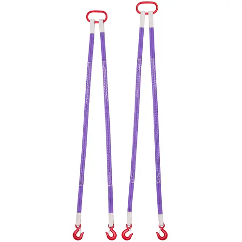 【Summerfinds】VEVOR Polyester Lifting Strap Set, 2Pcs 5Ft 1.18In Wide 2-Leg Bridle Slings with Hooks, 4400LB High Capacity Thickened Wear-Resistant Rigging Slings for Factory Lift, Engines, Cranes, Hoists, Truck