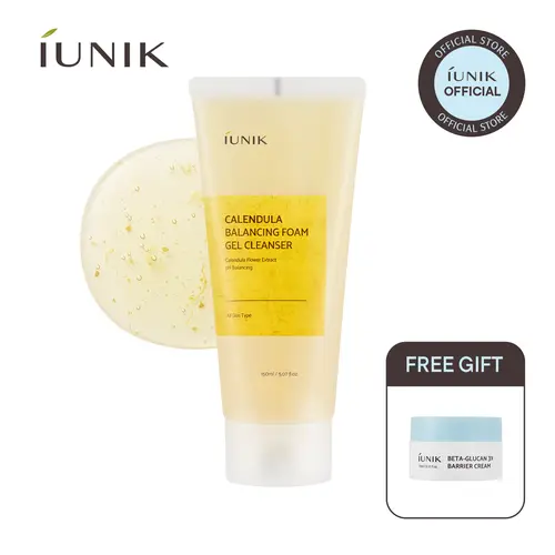 [IUNIK Official] Calendula Balancing Foam Gel Cleanser | Gentle Cleansing & Hydrating for Sensitive Skin | 150ml / 5.07 fl oz