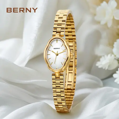 BERNY Gold Cloud-Inspired Women's Watch - Small Dainty Quartz Watch for Small Wrists, Stainless Steel Adjustable Bracelet, Vintage Minimalist Jewelry Dress Watch, 3ATM Waterproof, Gift for Women, Reloj de Mujer, Sohochic, Fall Fashion