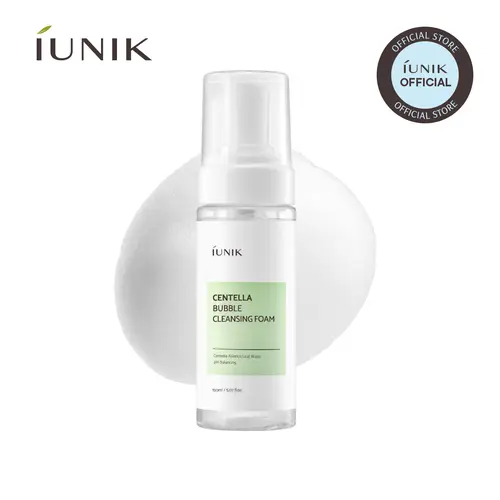 [IUNIK Official] Centella Bubble Cleansing Foam | Centella Asiatica, Tea Tree Leaf Water, Allantoin | Gentle pH-Balancing Foam Cleanser for Sensitive Skin | No-Lather Makeup & Sunscreen Removal (150ml / 5.07 fl oz) | Korean Skincare, K-Beauty