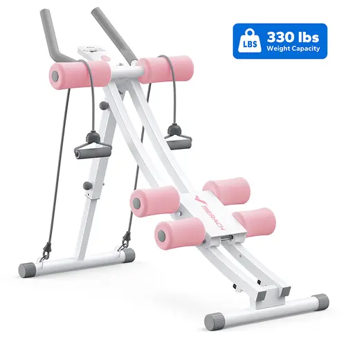 【Live Only】Special Link for Flash Sale Merach Dual Track Adjustable Ab Trainer Machine with LCD Monitor,  Core & Waist Shaper at Home Gym for Women,  Foldable Exercise Machine for abs, Arm, Leg, Buttocks Shaper, Workout Equipment BackToSchool