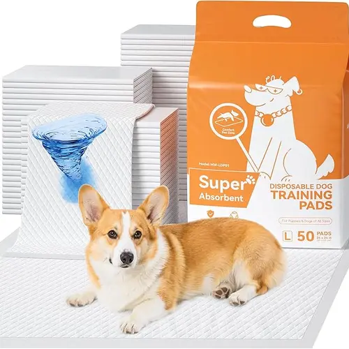 Meowant 6-Layer Lock System Disposable Puppy Pee Pads (35"x24") - Quilted, Super Absorbent, Leak-Proof Backing Keeps Floors Clean, Quick Dry, Gel Dries Fast, Odor-Lock Gel Helps Keep Rooms Fresh, Odor Locking, Crate & Travel Supplies