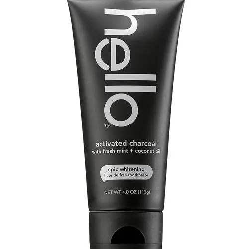 Hello Activated Charcoal Epic Whitening Toothpaste - Fluoride Free, Vegan, Minty Freshening, Bamboo Charcoal, No Peroxide, No SLS, 4.0 oz