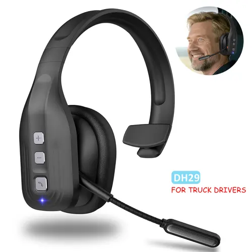 Wireless Trucker Bluetooth Headset with AI Noise Cancelling Mic, Smooth Communication, Comfortable Fit, Voice Control - Adjustable Earbud Connection, Ideal for Drivers, Smart Glasses-Compatible Devices, AirPods 4 Alternative IEM Earphones