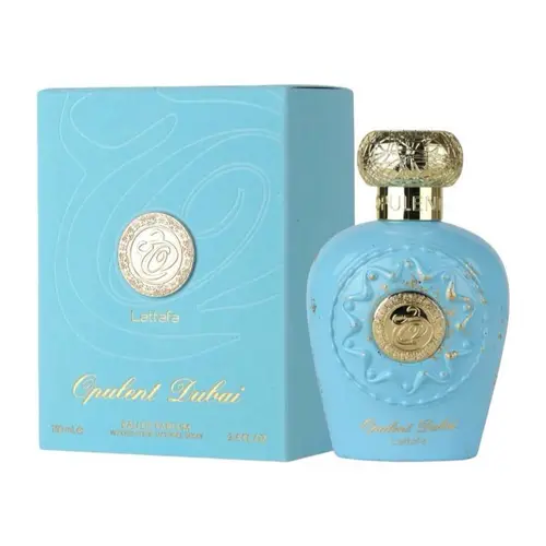 Lattafa Opulent Dubai Unisex Eau de Parfum - 3.4 oz (100 ml) Citrus Fruity Floral Woody Refreshing Aromatic Fragrances, Golden Detailing, Arabian Beauty Product for Gifting, Perfumes