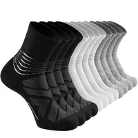 IRAMY Men's Compression Ankle Support Crew Socks (6 Pairs) - Coolmax Wicking, Plantar Fasciitis Relief, Big Mesh, Elastic, Stretched - Athletic Socks for Workouts, Running, Surgery Recovery (Beige), Compression Socks