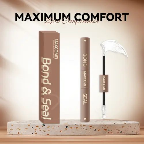 MaxComfi Lash Bond and Seal Cosmetic Kit - Latex-Free Waterproof Lash Glue & Bond with Biotin, Vitamin E, Long-Lasting Hold, Easy Removal for Sensitive Eyes, Eyelash Extensions,sunscreen, Lash Glue And Bond, False Eyelashes & Adhesives