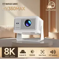 [US warehouse] Magcubic HY350MAX 900ANSI Projector Auto Focus 8K Decode Android 14 Allwinner H726 Built-in 15W HiFi Speaker Dual WiFi6 BT5.4 Native 1080P 1.0:1 short Throw Portable Smart Projector For Home Cinema Movie Night #TikTokShopBackToSchool, Local