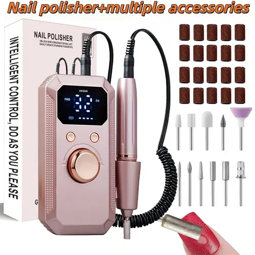 Electric Nail Drill Set Rechargeable USB, 32 Speed Adjustable, Portable Pedicure & Manicure Tools, Home Salon Use, Professional Nail Care, Nail Drill Machine, Nail Grinding Tool, Nail Supplies Equipment