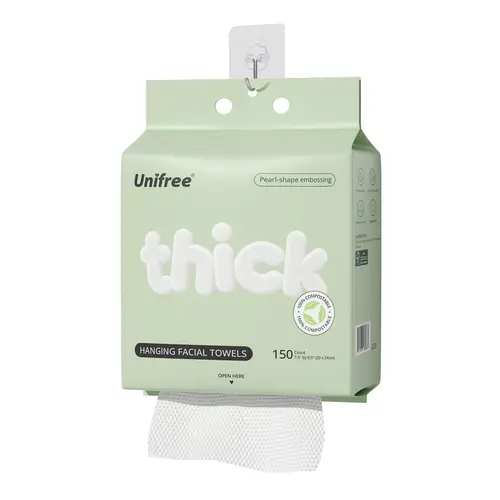 Unifree XL Disposable Face Towels - Absorbent, Soft, Eco-Friendly, Fragrance-Free, Recyclable Household Tissue for Skincare, Bathroom Hand Towel Needs, Kitchen Use, Less Waste