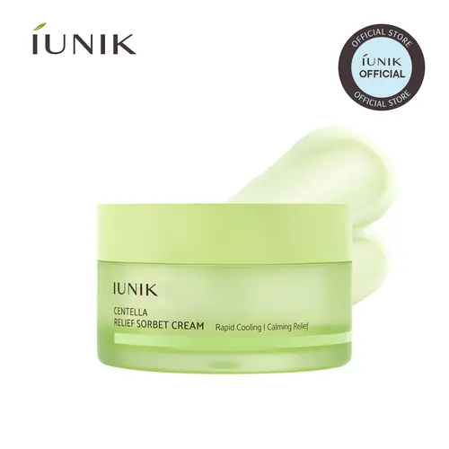 [IUNIK Official]Centella Relief Sorbet Cream | Cooling Melt-In Formula, Sebum-Targeting Filter | Instant Cooling Moisturizer for Sensitive & Redness-Prone Skin | Lightweight Sorbet Texture, Non-Greasy Finish (50ml / 1.69 fl oz) | Korean Skincare, K-Beauty