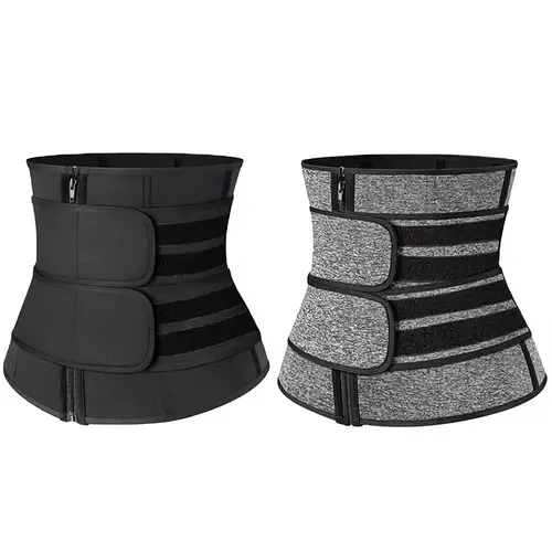 Postpartum Girdle Waist Trainer with Zipper Closure & Double Belt | Sweat-Boosting Abdominal Binder for Tummy Control & Body Sculpting, Waist Trainers, Girdle Postpartum, Compression, Fit, Sweat Waist Trainer