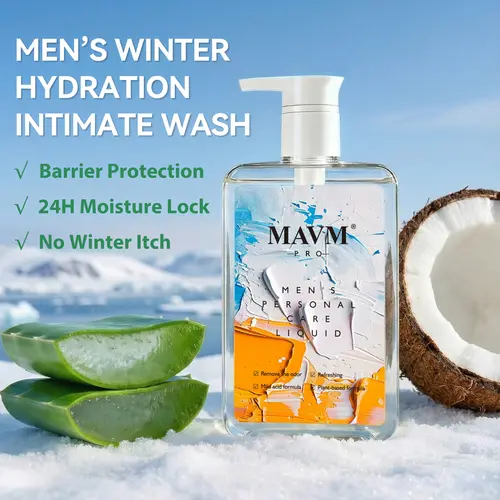 （B）MAVM Men’s Intimate Wash, Aloe & Coconut Comfort Cleanser, Winter-Friendly, Gentle & Moisturizing, pH Balanced, No Parabens No Phthalates, 8.79 fl oz