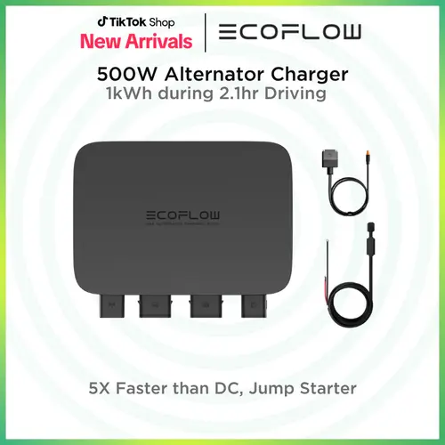 ECOFLOW 500W Alternator Charger, 3-in-1 Fast DC-DC Charger for Portable Power Stations