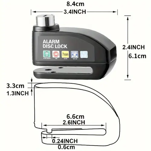 Motorcycle disc brake lock alarm – Anti-theft brake safety lock for bicycles and motorcycles