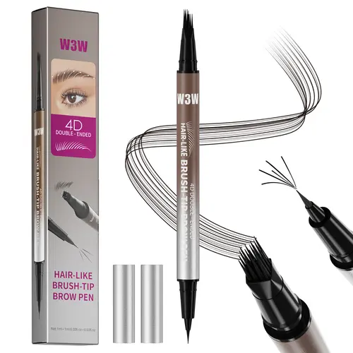 2-in-1 Eyebrow Pencil Waterproof Brow Pen, Dual Tip Design with Precision Brush for Natural Defined, Smudge-Proof Brows All Day, Suitable for Beginners, Makeup Lovers & Daily Use. #backtoschool