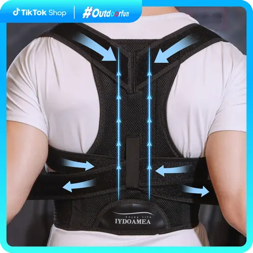 IYDoaMea Posture Corrector Strap for Men & Women - Breathable Lumbar Support Back Brace, Upright Back Straightener for Neck & Back Improvement, Slim Fit TikTokShopBlackFriday Sports Protective Gear, Posture Strap