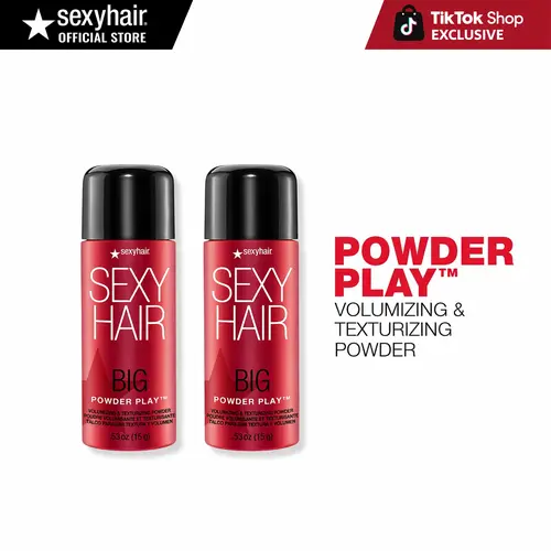 SexyHair Big Powder Play Volumizing & Texturizing Powder Bundle| Root Lift for Medium to Coarse Hair | No White Residue| Unisex Hair Volume Powder | Up to 72 Hour Humidity Resistance | All Hair Types | Fragrance-Free & Talc-Free