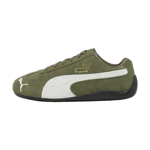 Puma Youth Speedcat OG Leather Sneakers in Army Green, Low-Profile Retro Motorsport Style for Casual Daily Wear, Shoes