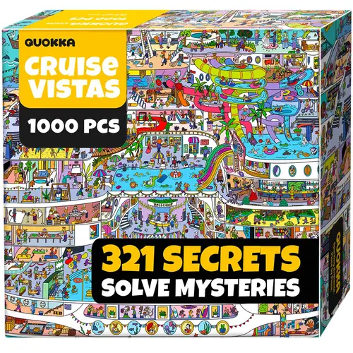 QUOKKA 1000 Piece Puzzle for Adults Cruise Vistas with Unique Shapes & Extra Fun Challenges - Premium Box Packaging