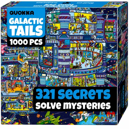 QUOKKA 1000 Piece Puzzle for Adults Galactic Tails with Hidden Secrets & Audio Story – Premium Box Packaging – Extra Fun Challenges