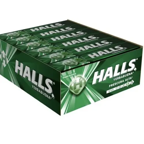 Halls Green Yerbabuena Spearmint Flavor Mexican Candy (12 pack) Extra Strength