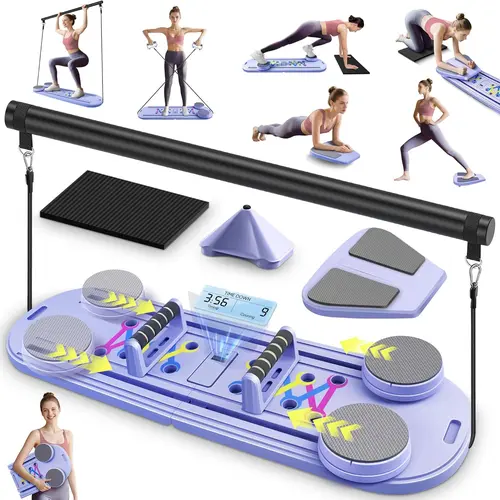 summerwins Portable Foldable Compact Pilates Reformer - Multi-Use Home Core Workout Equipment, Abdominal Board for Women’s Pilates Workouts for Flat Tummy